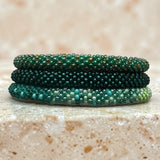 Bracelet népalais Trio Plénitude verte