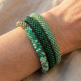 Bracelet népalais Trio Plénitude verte