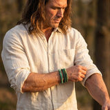 Bracelet népalais Trio Plénitude verte