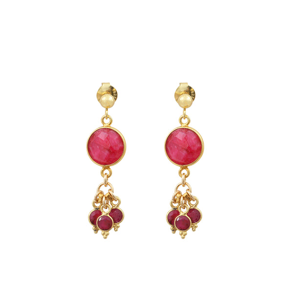 Pondicherry earrings - sillimanite ruby