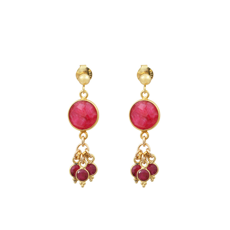 Boucles d'oreilles Pondichéry- sillimanite rubis
