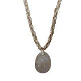 GRI GRI MOONSTONE BRAIDED NECKLACE STAINLESS STEEL