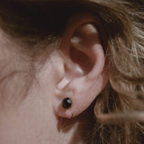 puces d'oreilles rhodochrosite-onyx