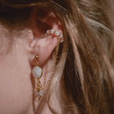 Boucles d'oreilles avec ear cuff-Bangalore-pierre de lune